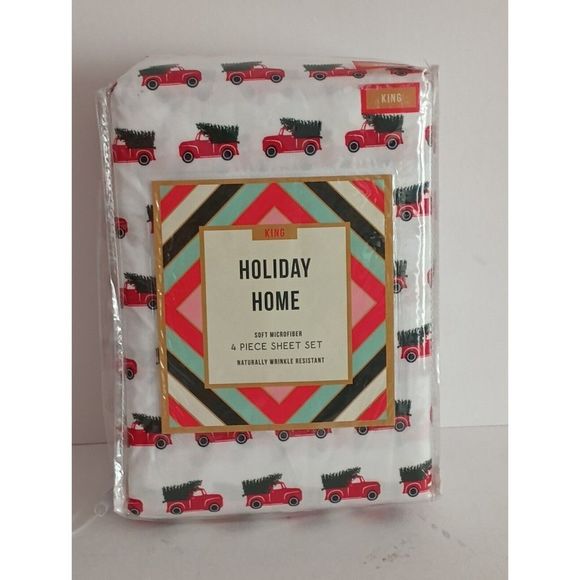 Jessica Sanders Holiday Microfiber 4-piece Sheet Set, Available in Queen & King - Picture 3 of 4